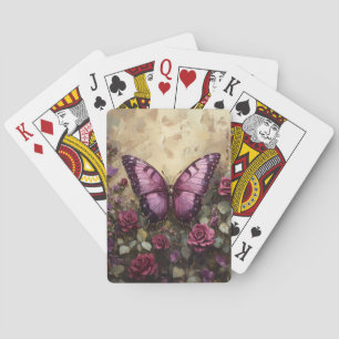 Baraja De Cartas Pintura de Bush Rosa de mariposa morada