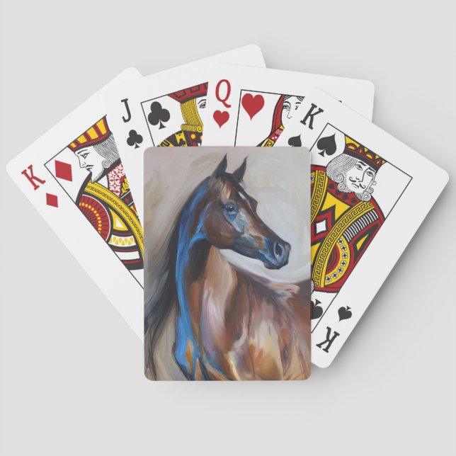 Baraja De Cartas Pintura de caballo árabe (Reverso)