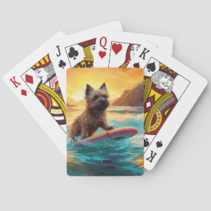 Baraja De Cartas Pintura de Cairn Terrier Beach Surfing