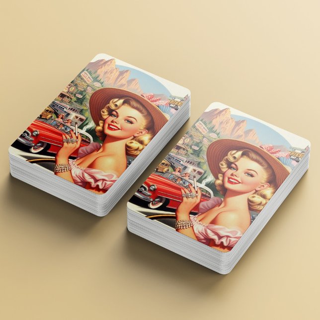Baraja De Cartas Pintura de Chica retro de época (Subido por el creador)