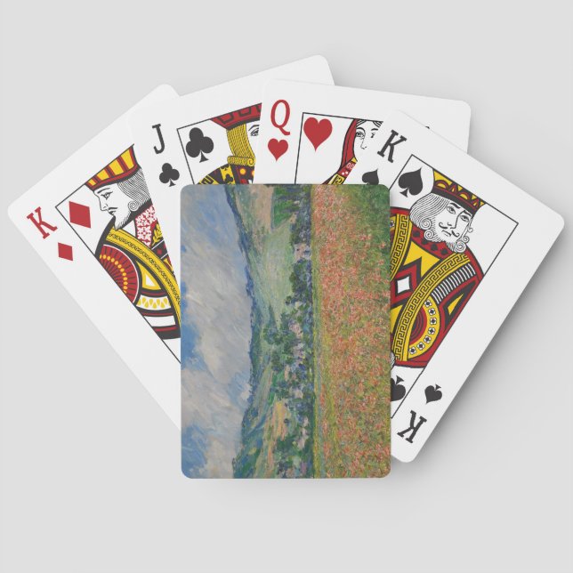 Baraja De Cartas Pintura de Claude Monet, campo de adormidera en Gi (Reverso)