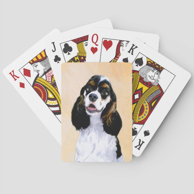 Baraja De Cartas Pintura de Cocker Spaniel (Parti) - Arte Perro Ori (Reverso)
