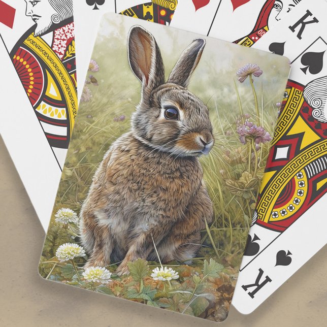 Baraja De Cartas Pintura de conejo adorable (Bunny rabbit painting playing cards)
