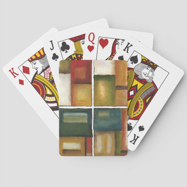 Baraja De Cartas Pintura de cuatro paneles de Jennifer Goldberger (Reverso)
