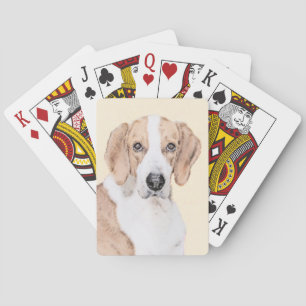Baraja De Cartas Pintura de Foxhound estadounidense - Arte de Perro