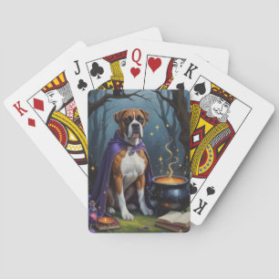 Baraja De Cartas Pintura de Halloween de Boxer Dog