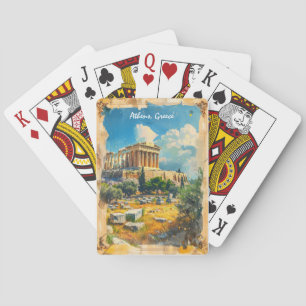 Baraja De Cartas Pintura de la Acrópolis de Atenas Grecia