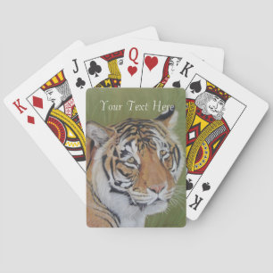 Baraja De Cartas pintura de la vida salvaje de tigre con ojos trist