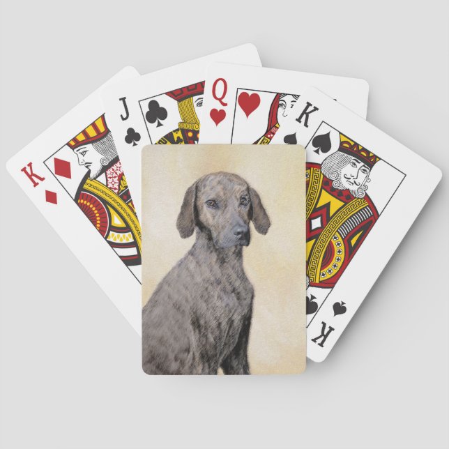 Baraja De Cartas Pintura de lott - Arte de perro original lindo (Reverso)