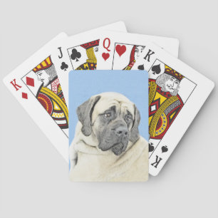 Baraja De Cartas Pintura de malvado inglés (Fawn) - Arte de perro o