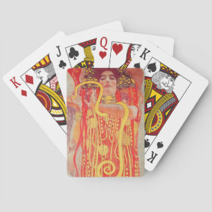 Baraja De Cartas Pintura de mujer roja con serpiente de oro de Gust