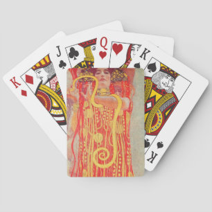 Baraja De Cartas Pintura de mujer roja con serpiente de oro de Gust