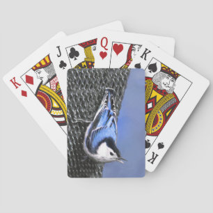 Baraja De Cartas Pintura de nueces de paja blanca original arte de 