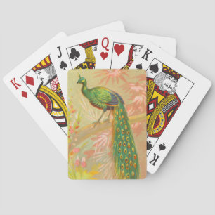 Baraja De Cartas Pintura de pavo real y flores