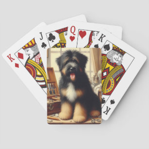 Baraja De Cartas Pintura de perro de Briard