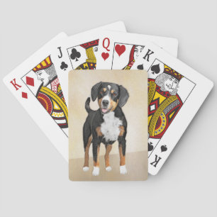 Baraja De Cartas Pintura de perro de la montaña Entlebucher - Arte 