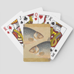 Baraja De Cartas Pintura de pesca de carpa dibujo de agua dulce 