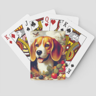 Baraja De Cartas Pintura de pimienta beagle de época