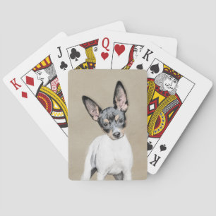 Baraja De Cartas Pintura de Rat Terrier - Arte Perro Original.