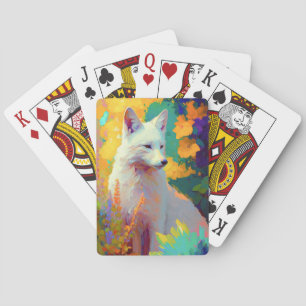 Baraja De Cartas Pintura de retrato animal de Fox con vida salvaje 