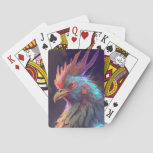 Baraja De Cartas Pintura de retrato animal de gallo al aire libre