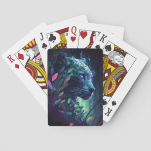 Baraja De Cartas Pintura de retrato animal de pantera vida salvaje 