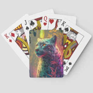 Baraja De Cartas Pintura de retrato animal de pantera vida salvaje 