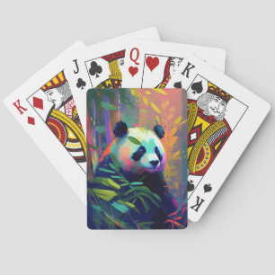 Baraja De Cartas Pintura de retrato animal Panda Vida salvaje al ai