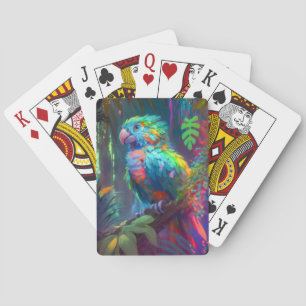 Baraja De Cartas Pintura de retrato de animales de raza loro