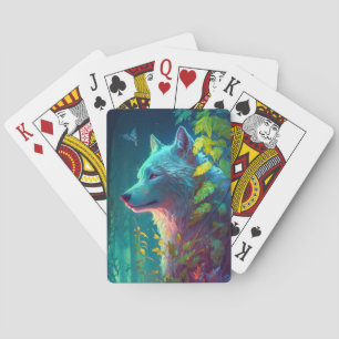 Baraja De Cartas Pintura de retrato de animales lobo Vida salvaje a
