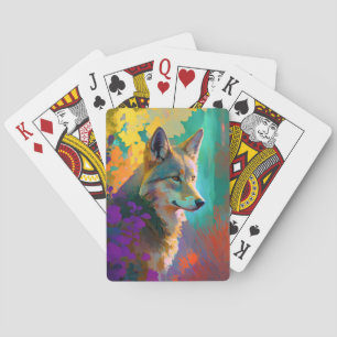 Baraja De Cartas Pintura de retrato de animales lobo Vida salvaje a