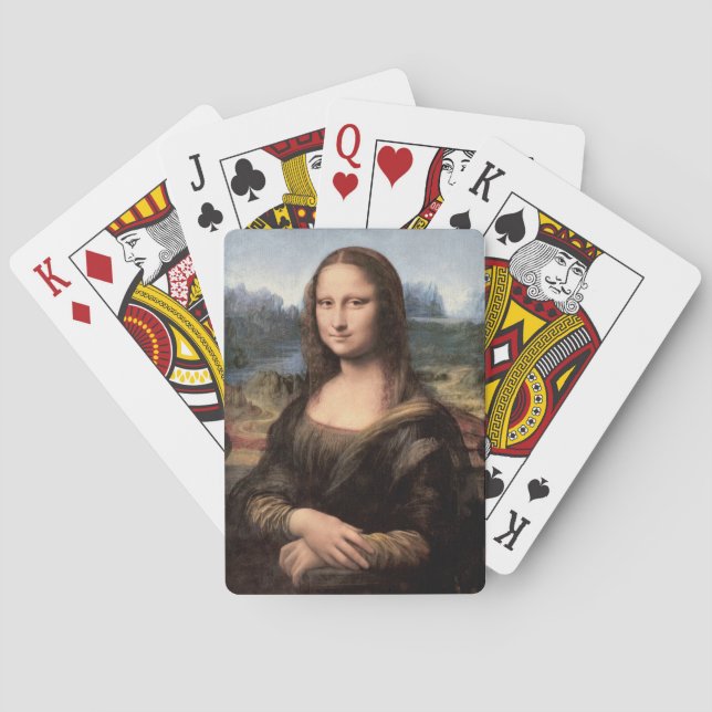 Baraja De Cartas Pintura de retrato de Mona Lisa (Reverso)