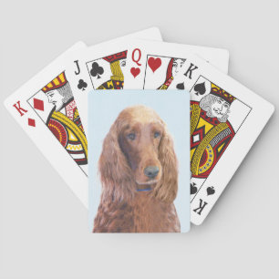 Baraja De Cartas Pintura de Setter Irlandés - Arte de Perro Origina