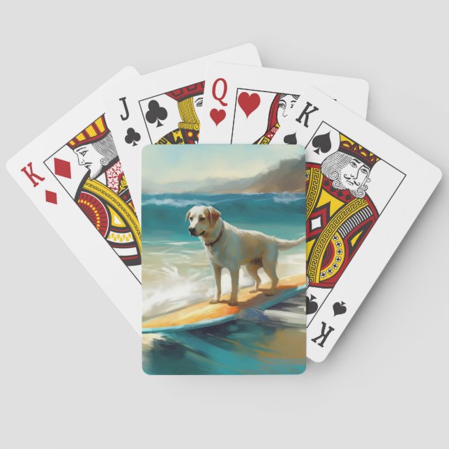 Baraja De Cartas Pintura de surf de Anatolian Shepherd Beach (Reverso)