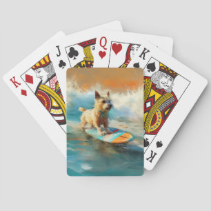 Baraja De Cartas Pintura de surf de Biewer Terrier Beach
