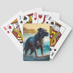 Baraja De Cartas Pintura de surf de Cane Corso Beach