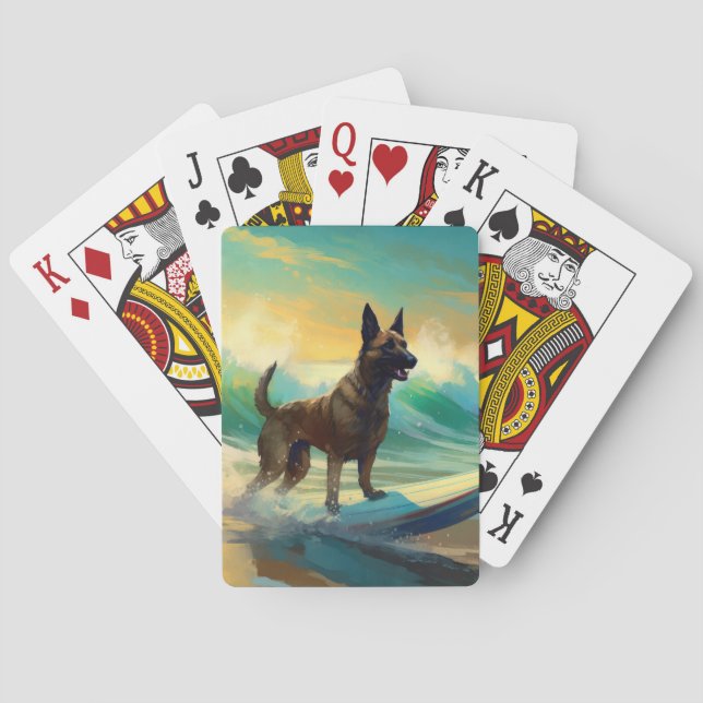 Baraja De Cartas Pintura de surf de Malinoi en Bélgica (Reverso)