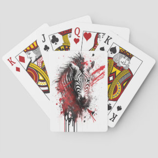 Baraja De Cartas Pintura de tinta de cebra