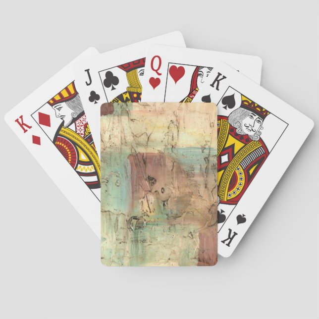 Baraja De Cartas Pintura de tono de la Tierra con superficie rota (Reverso)