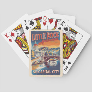 Baraja De Cartas Pintura de viaje de Little Rock Arkansas Vintage