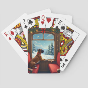 Baraja De Cartas Pintura del viaje en tren la víspera de Navidad de