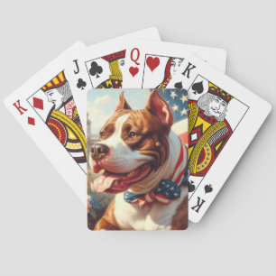 Baraja De Cartas Pintura del Viejo Toro Terrier Americano