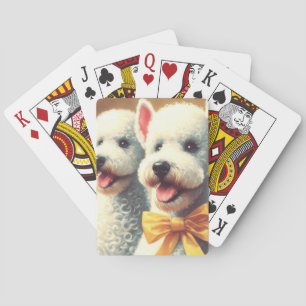 Baraja De Cartas Pintura del Vintage Bedlington Terrier