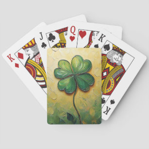 Baraja De Cartas Pintura digital de aceite de cuatro hojas