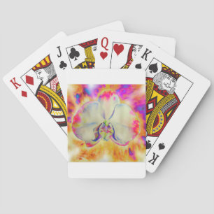 Baraja De Cartas Pintura en acuarela abstracta romántica de orquíde