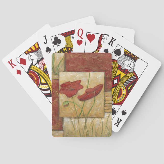 Baraja De Cartas Pintura floral con los movimientos visibles del (Reverso)