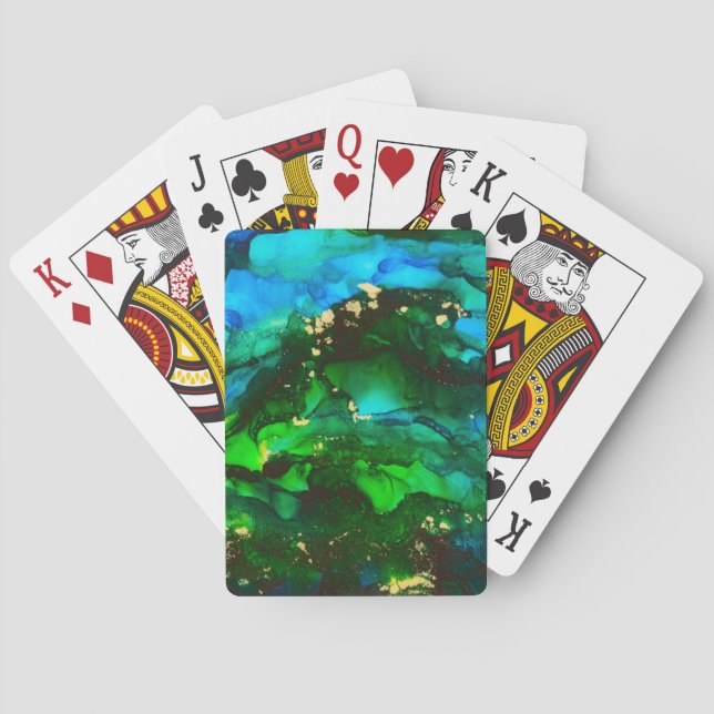 Baraja De Cartas Pintura imponente de la tinta del alcohol (Reverso)