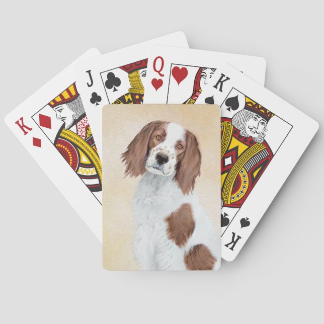 Baraja De Cartas Pintura irlandesa de estilo rojo y blanco - Arte o (Reverso)