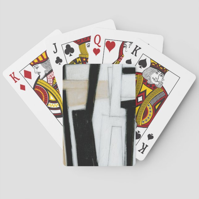 Baraja De Cartas Pintura negra y blanca abstracta (Reverso)