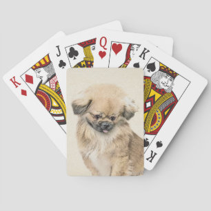 Baraja De Cartas Pintura pekingesa - Arte original de perro curado